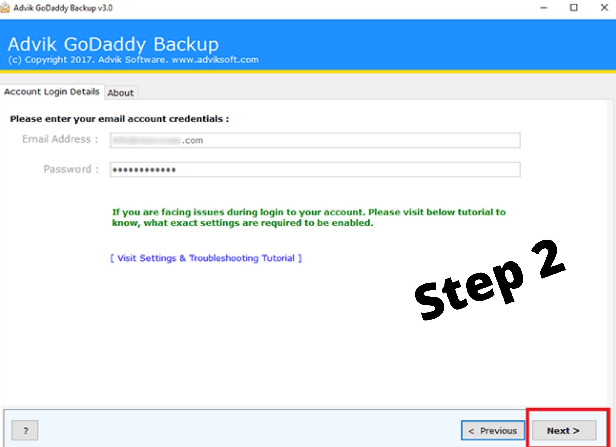 Enter your GoDaddy Webmail login credentials.