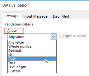 Excel Data Validation For Dates 2