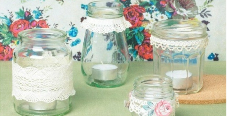 Decoration with lace and DIY ideas for an elegant decoration