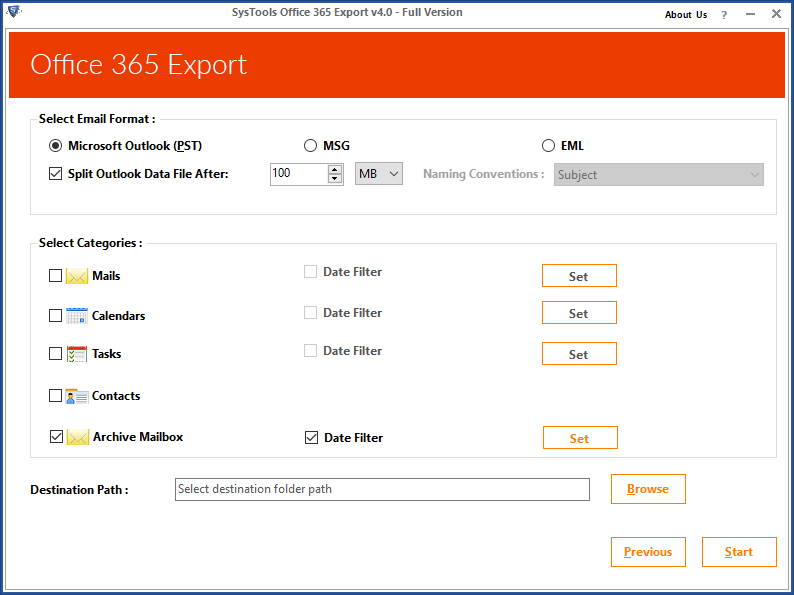 how to export email from Office 365 Step-4