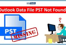 Outlook Data File PST Not Found