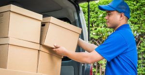 professional loading household into a van