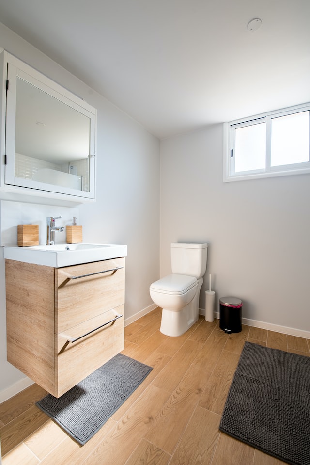 white designed bathroom